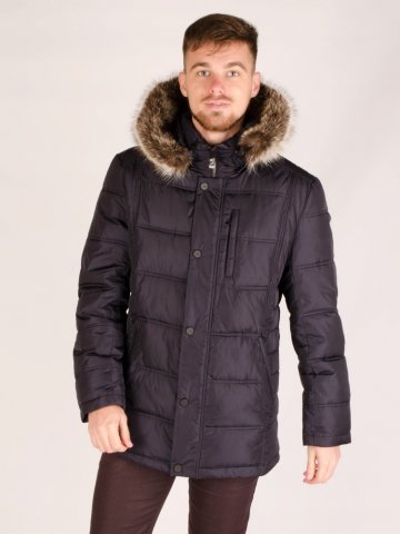 Зимняя куртка Harry Bertoia удлиненная с меховой отделкой 16M6928AM-H