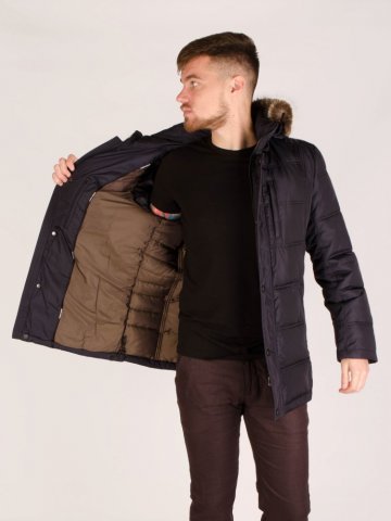 Зимняя куртка Harry Bertoia удлиненная с меховой отделкой 16M6928AM-H