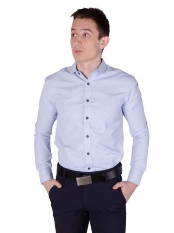 Приталені сорочка Armani в горошок 17006