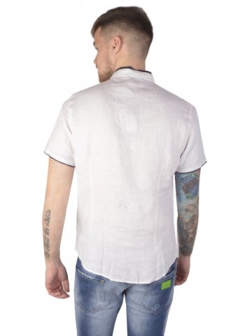 Льняная рубашка Stefano Ricci с коротким рукавом 20269