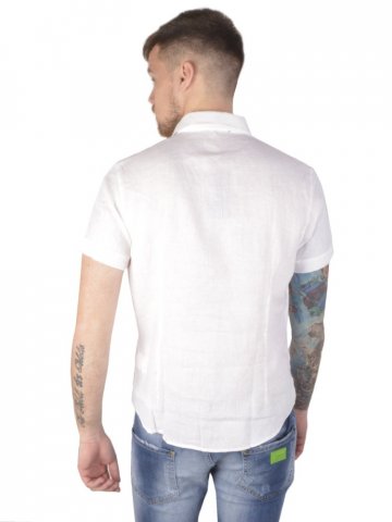 Льняная рубашка Stefano Ricci с коротким рукавом 20283