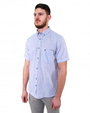 Льняная рубашка с коротким рукавом TONELLI CLASSIC 03-1023-61/K10155